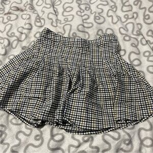 Love Tree Black, White & Yellow Checked Circle Skirt